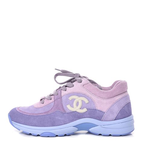 chanel suede calfskin cc sneakers|purple chanel sneakers.